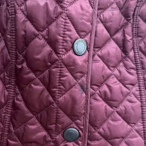 Burberry Diamond Quilted Jacket XS Maroon/Burgundy/Magenta